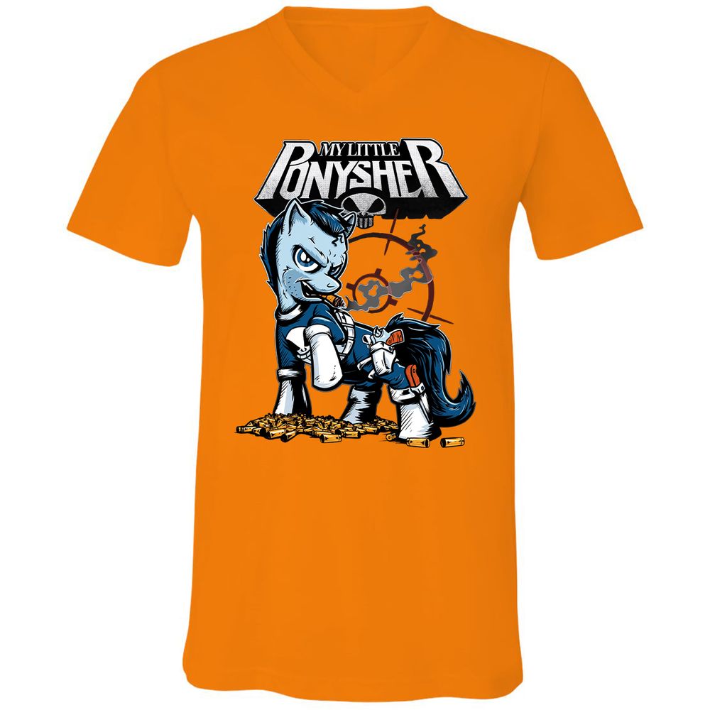 Unisex V-Neck T-Shirt - C67L1ZFV - Orange - 11