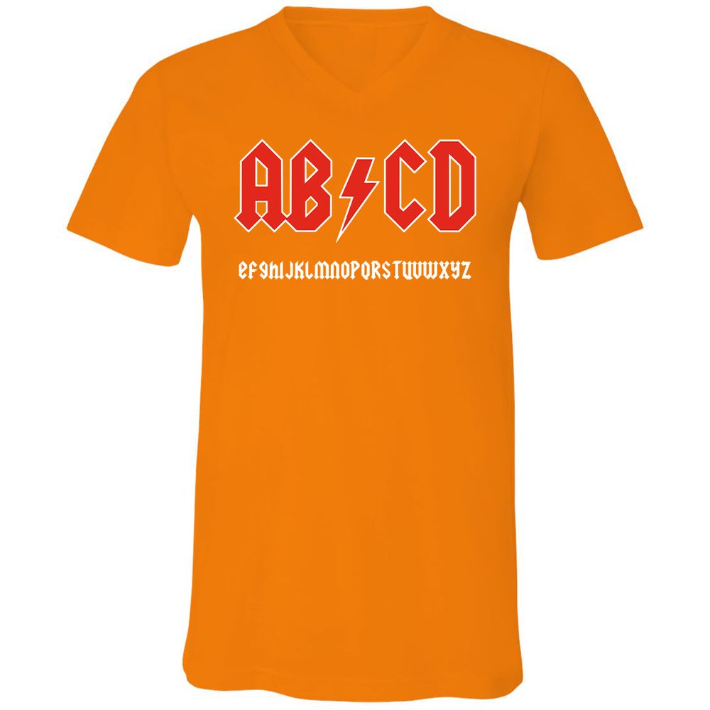 Unisex V-Neck T-Shirt - JTD8LHAL - Orange - 11