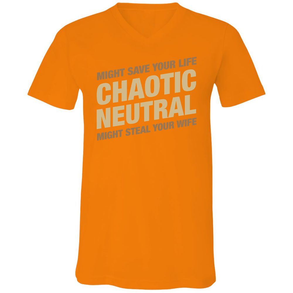 Unisex V-Neck T-Shirt - 1XGNA1N4 - Orange - 11