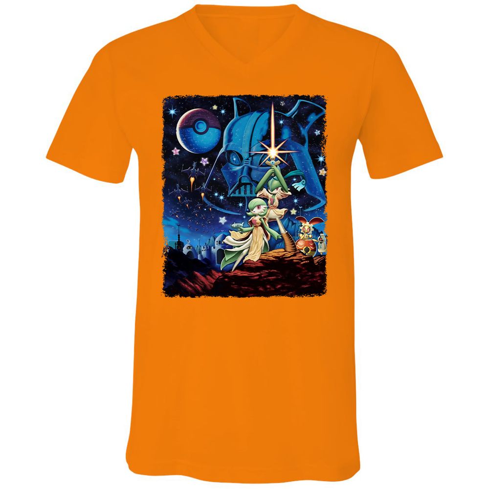 Unisex V-Neck T-Shirt - 72AAMFNZ - Orange - 11