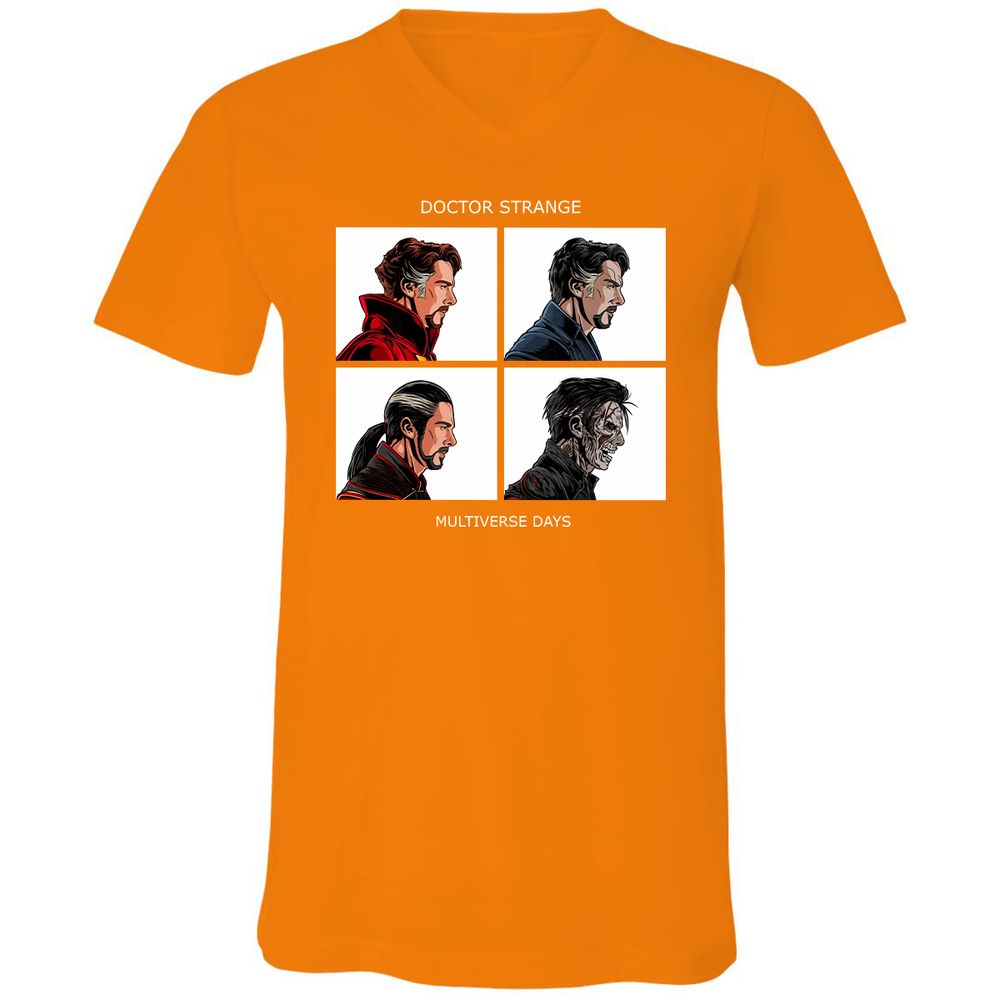 Unisex V-Neck T-Shirt - 87F8GCTJ - Orange - 11