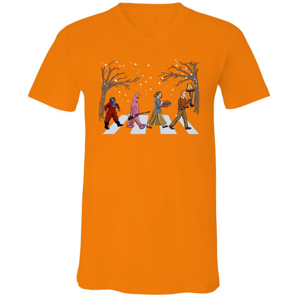 Unisex V-Neck T-Shirt - VKF69S2J - Orange - 11