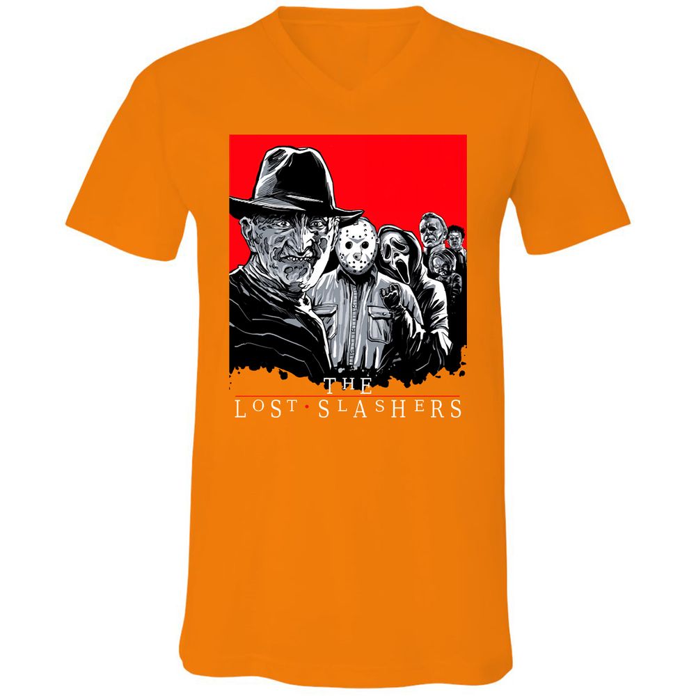 Unisex V-Neck T-Shirt - S7BNWG98 - Orange - 11