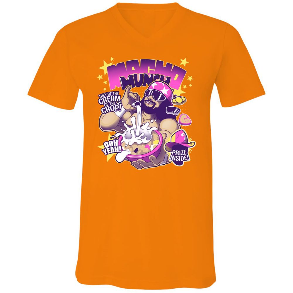 Unisex V-Neck T-Shirt - QRV9Y862 - Orange - 11