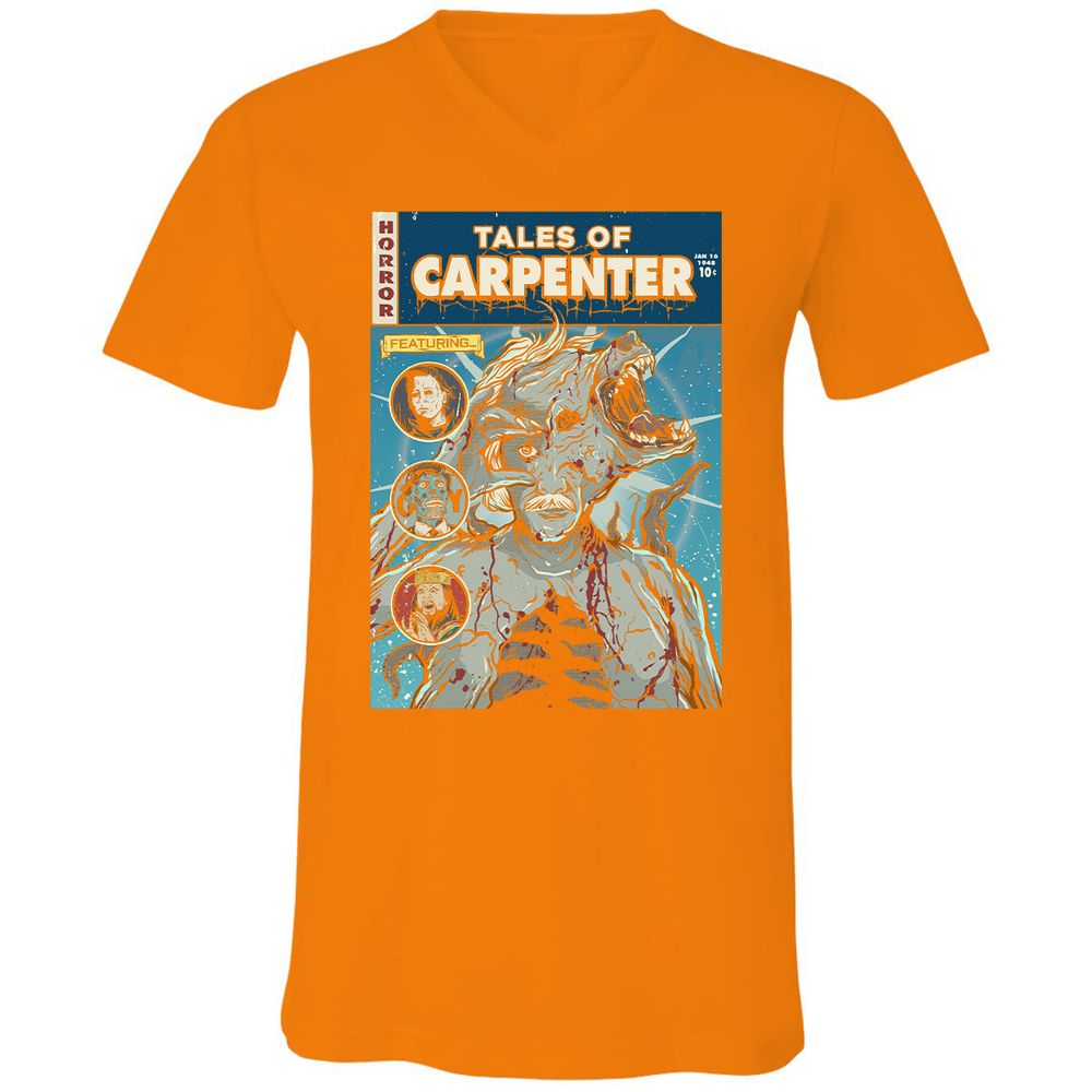 Unisex V-Neck T-Shirt - QNHU2TYU - Orange - 11