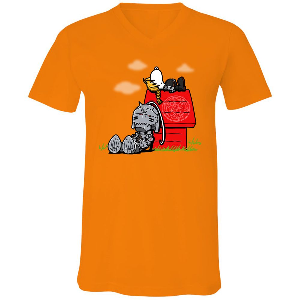 Unisex V-Neck T-Shirt - N9ANYMF8 - Orange - 11