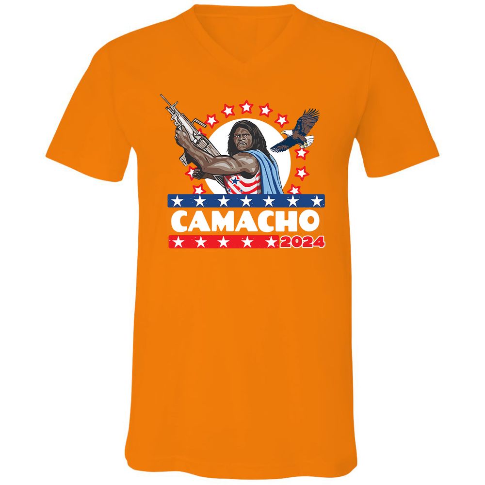 Unisex V-Neck T-Shirt - JTFYLMVE - Orange - 11