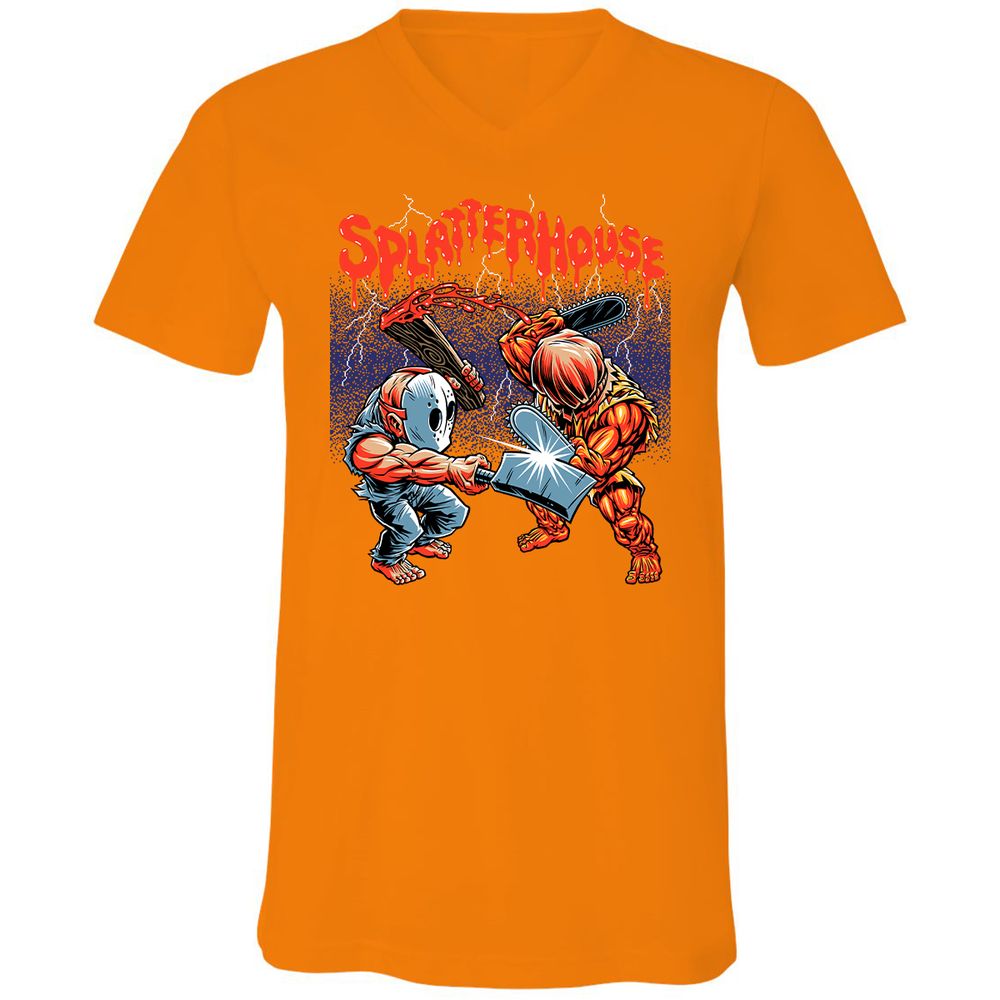 Unisex V-Neck T-Shirt - NLBF8TZL - Orange - 11