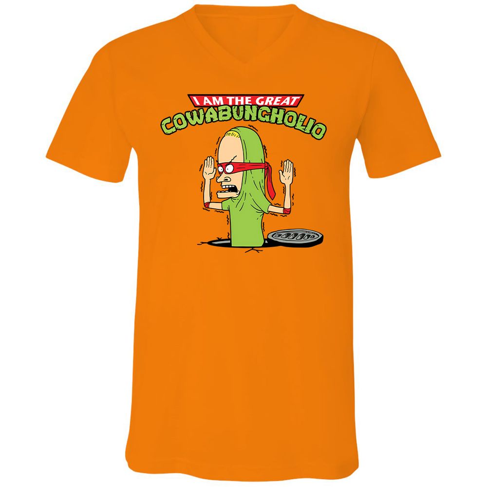 Unisex V-Neck T-Shirt - MD59U82E - Orange - 11