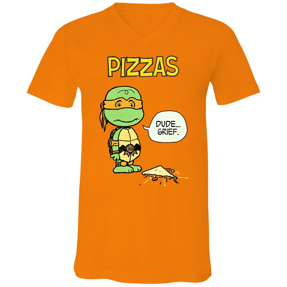 Unisex V-Neck T-Shirt - MZJSLK2X - Orange - 11