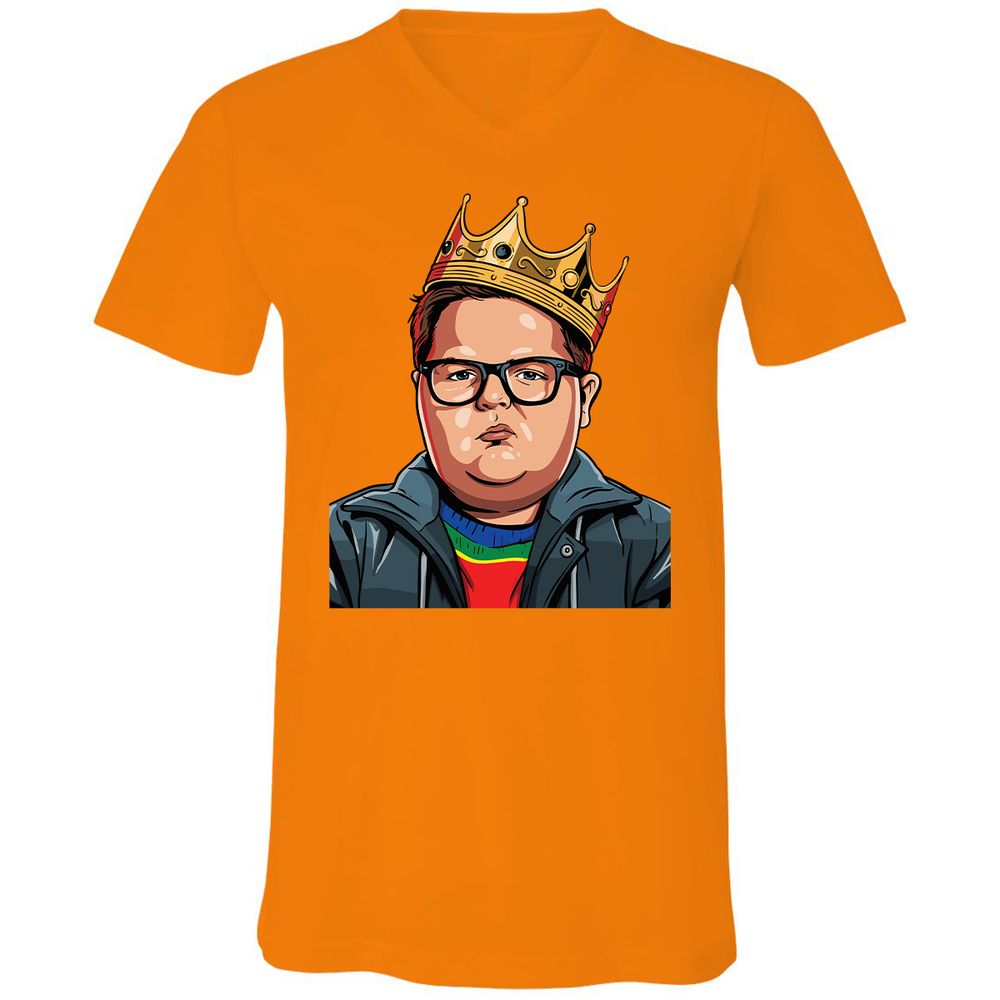 Unisex V-Neck T-Shirt - YJATZSUR - Orange - 11