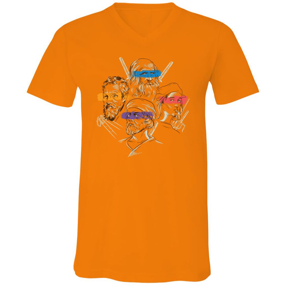 Unisex V-Neck T-Shirt - XWC2EHB2 - Orange - 11