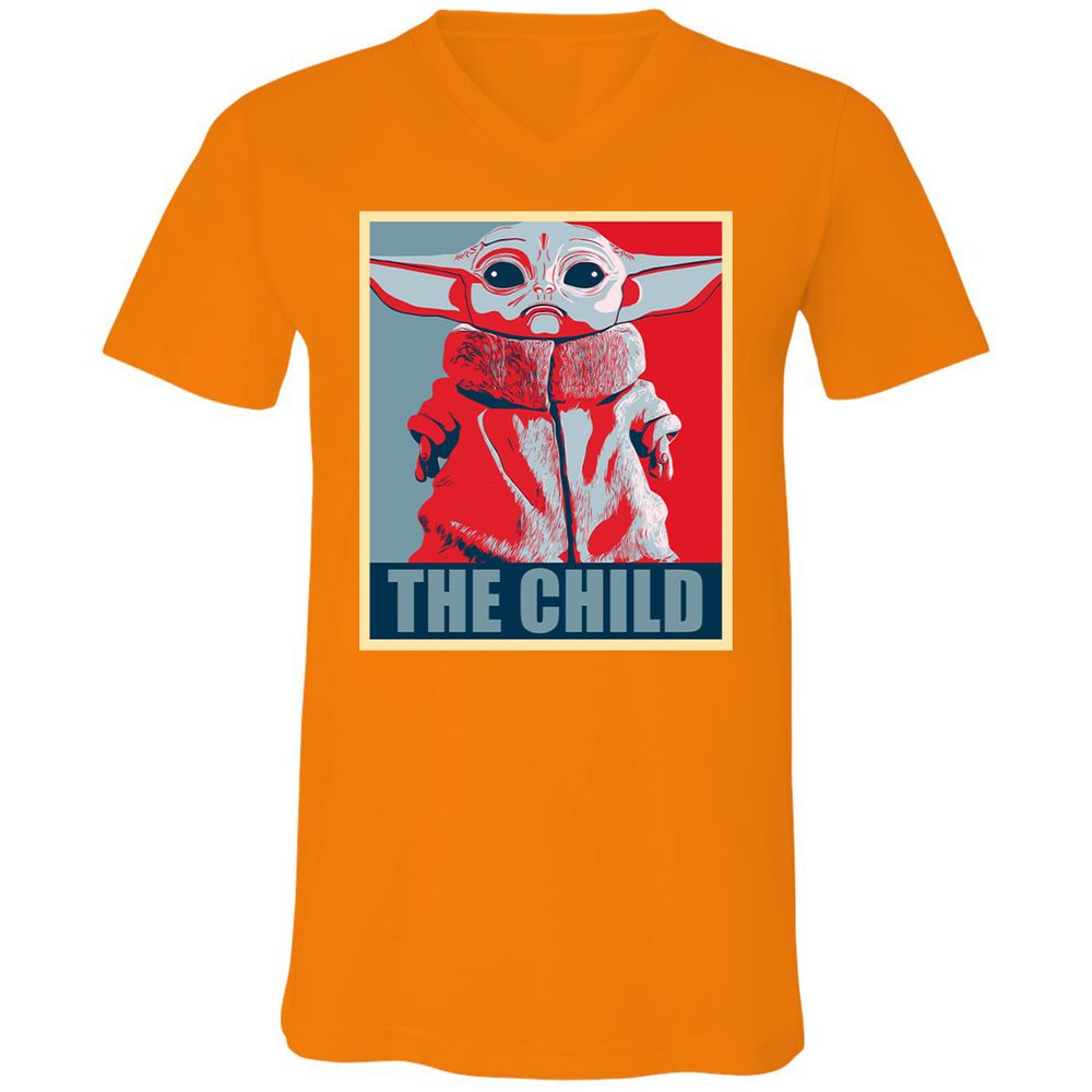 Unisex V-Neck T-Shirt - KJCUV2SZ - Orange - 11
