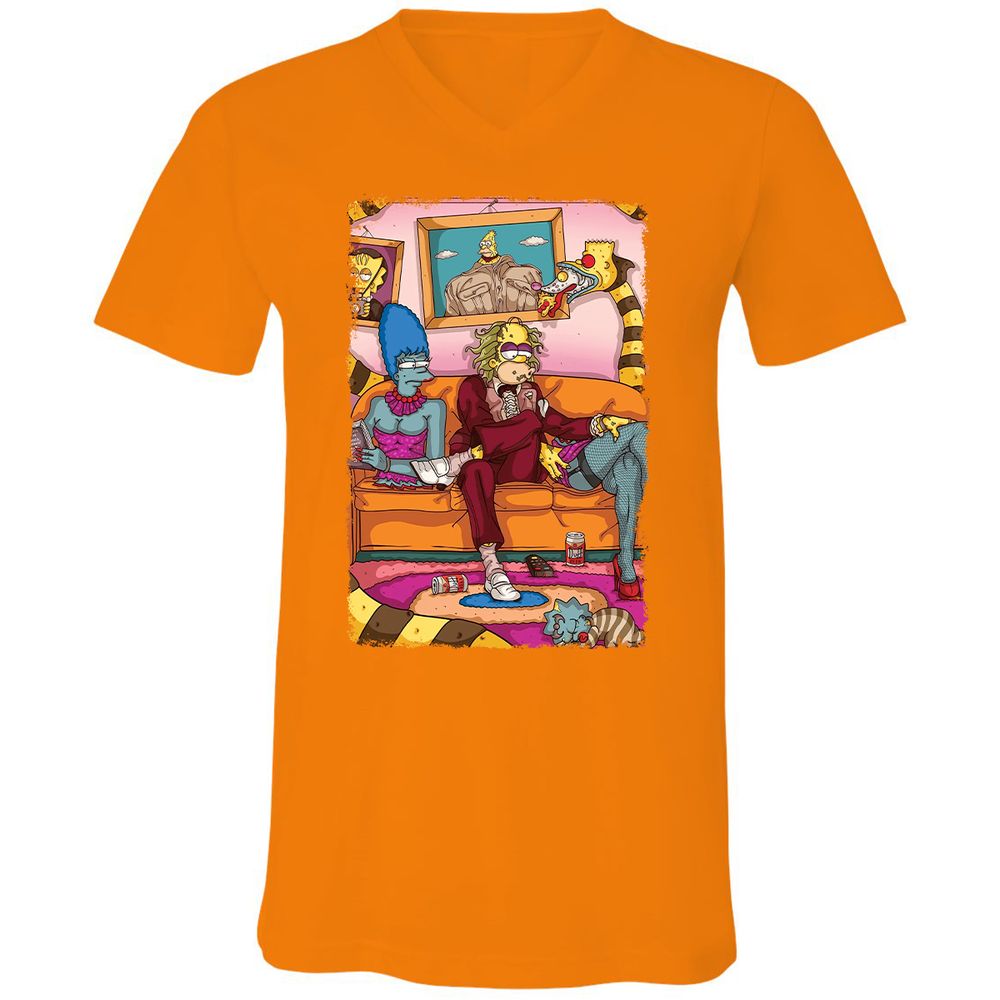 Unisex V-Neck T-Shirt - V9SHEAN2 - Orange - 11