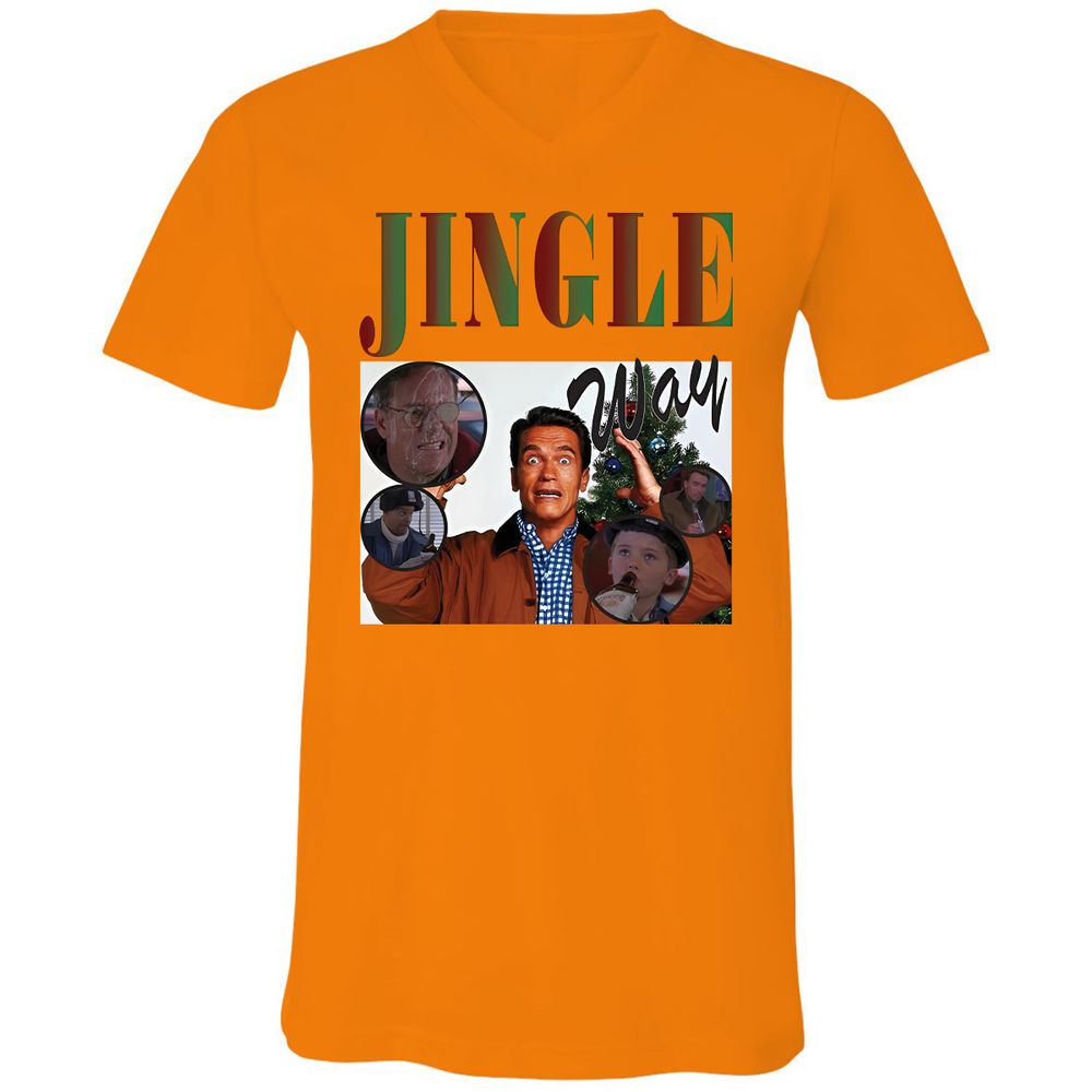 Unisex V-Neck T-Shirt - 2T9HZD3S - Orange - 11