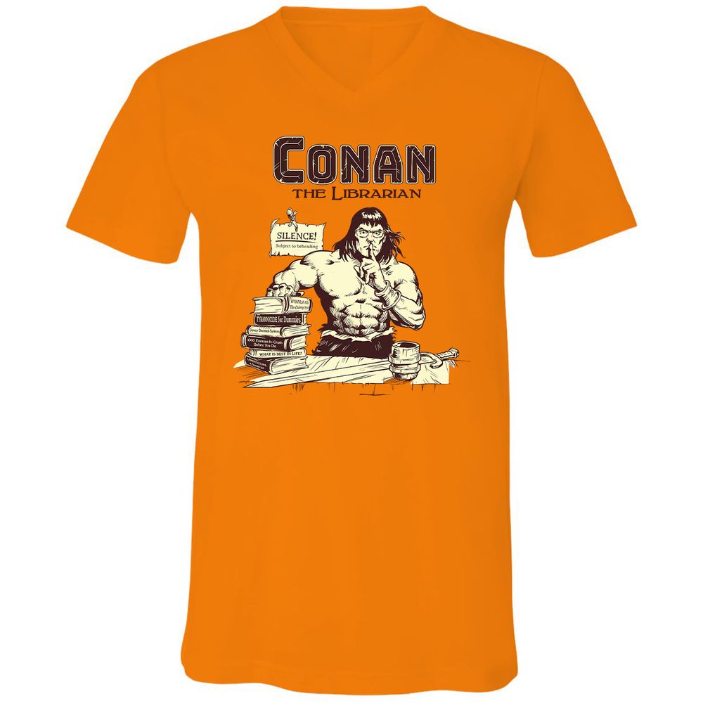 Unisex V-Neck T-Shirt - 9K4YDG1P - Orange - 11