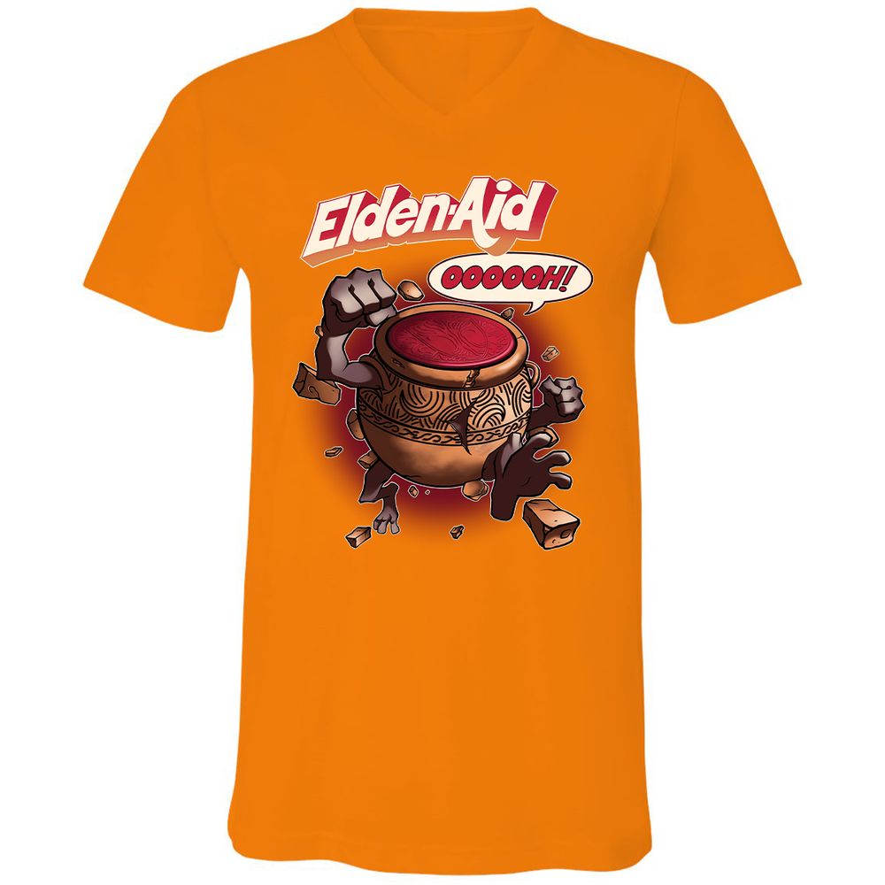 Unisex V-Neck T-Shirt - H6X4GM9E - Orange - 11