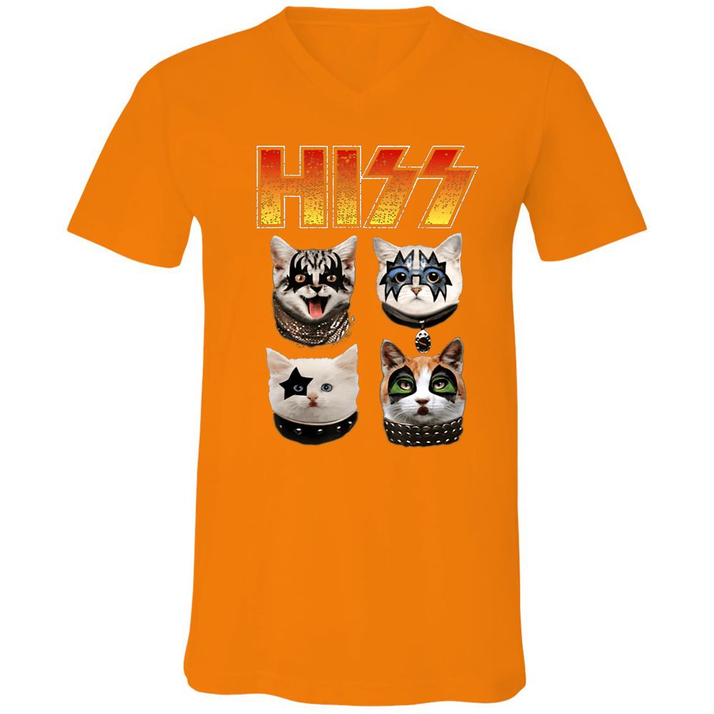 Unisex V-Neck T-Shirt - R5ND1WGL - Orange - 11