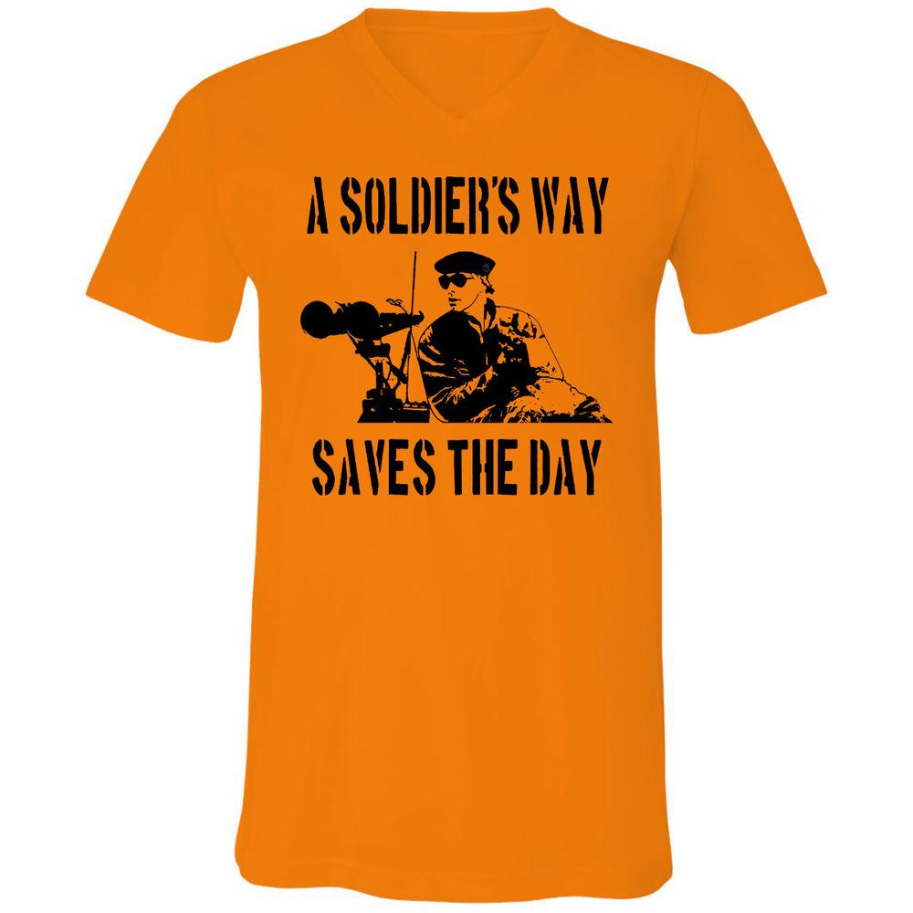 Unisex V-Neck T-Shirt - 7JSE4CU5 - Orange - 11