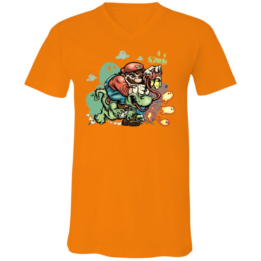 Unisex V-Neck T-Shirt - YWADZVZE - Orange - 11