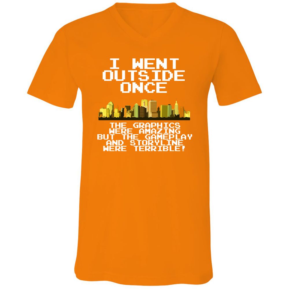 Unisex V-Neck T-Shirt - 991E19XM - Orange - 11