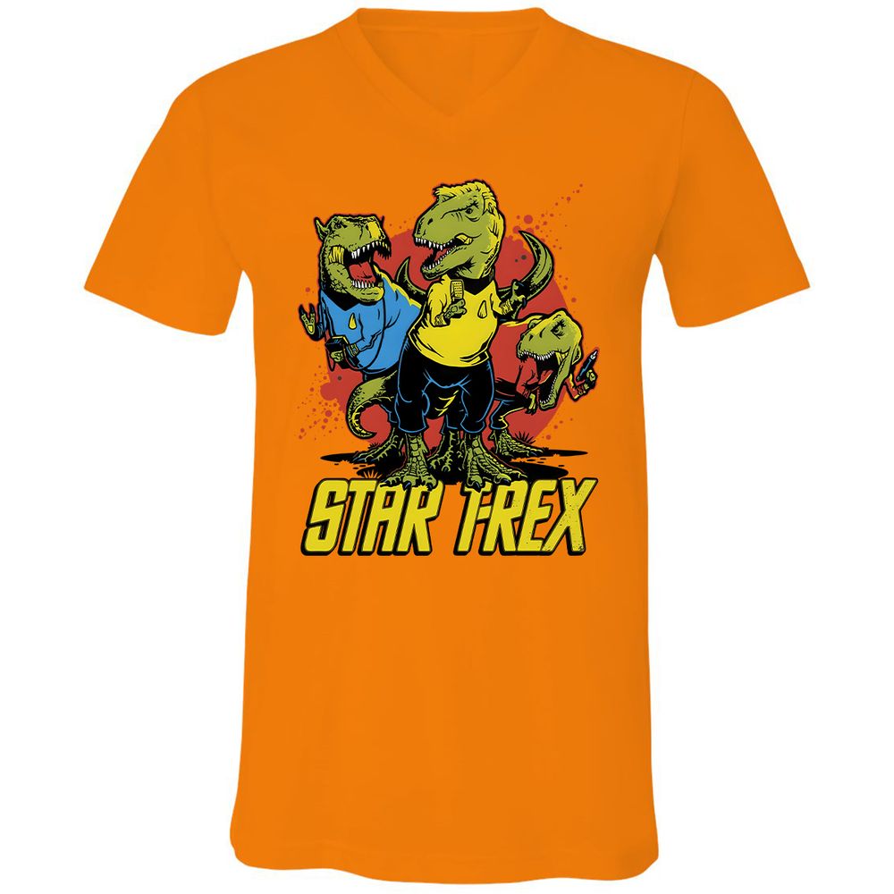 Unisex V-Neck T-Shirt - UBLKUJKQ - Orange - 11