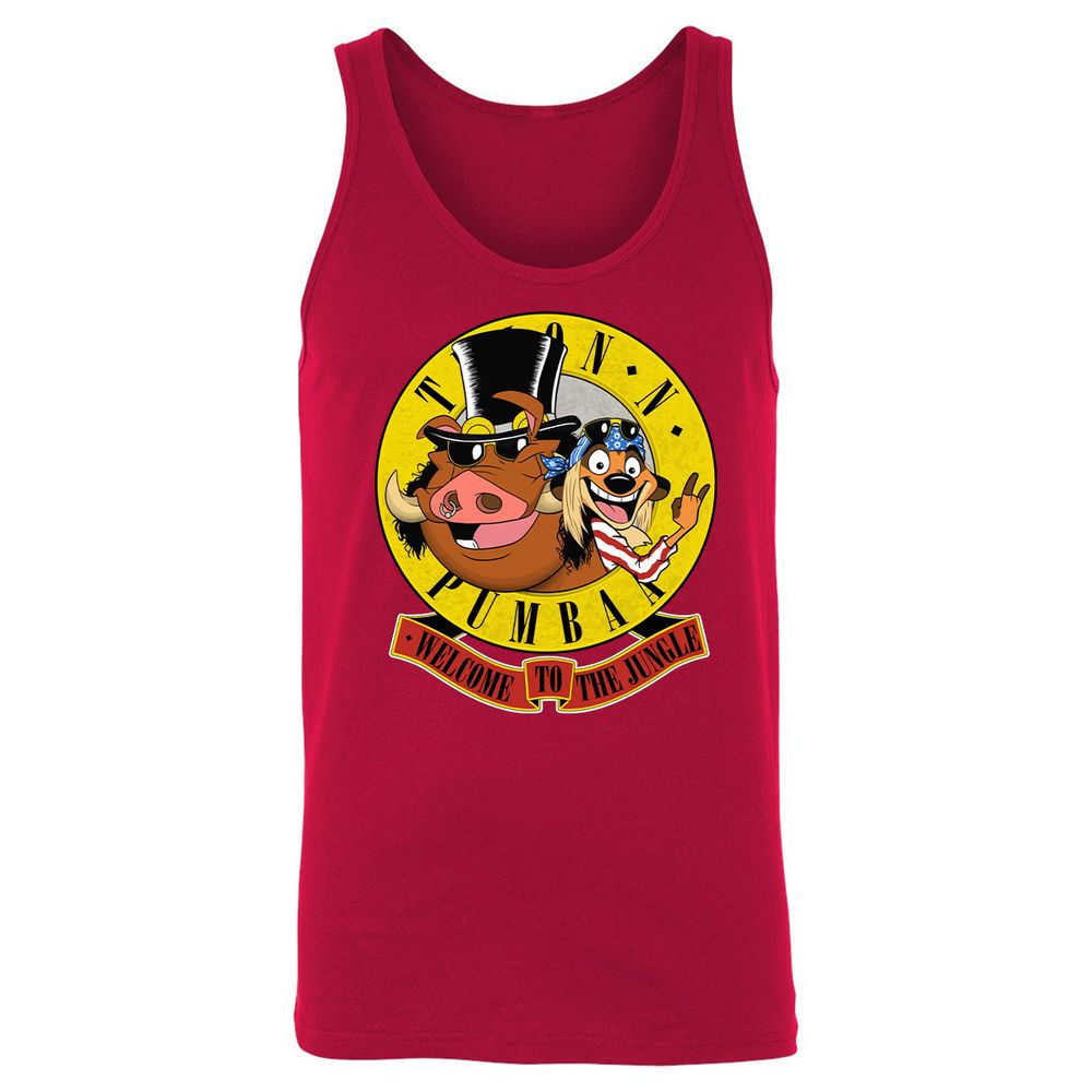 Unisex Jersey Tank - Black - Red - 11