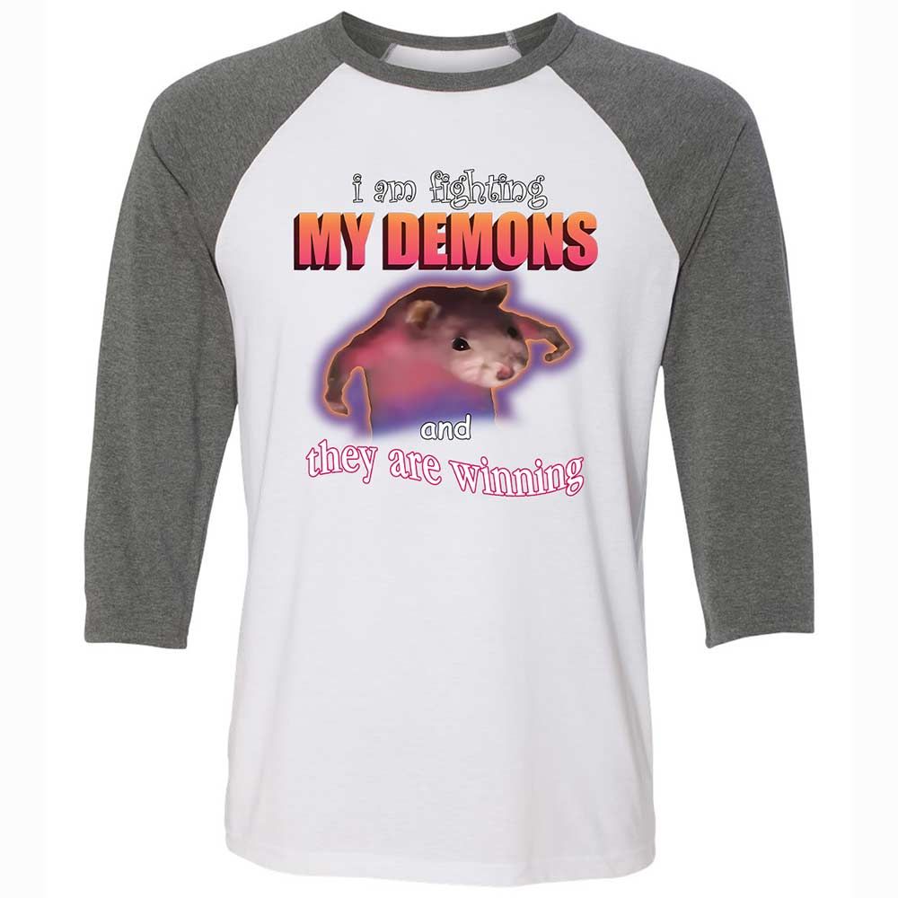 I'm fighting my demons - White/Deep Heather - 11