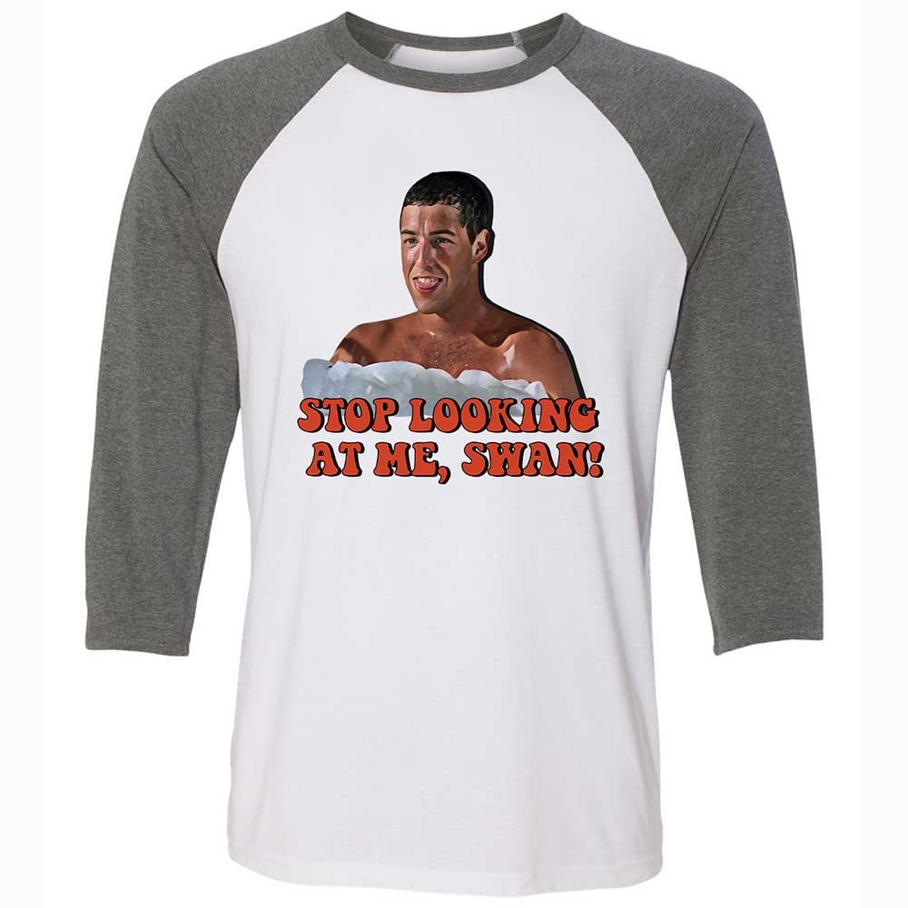Unisex 3/4 Baseball Tee - D8VB13TA - White/Deep Heather - 11