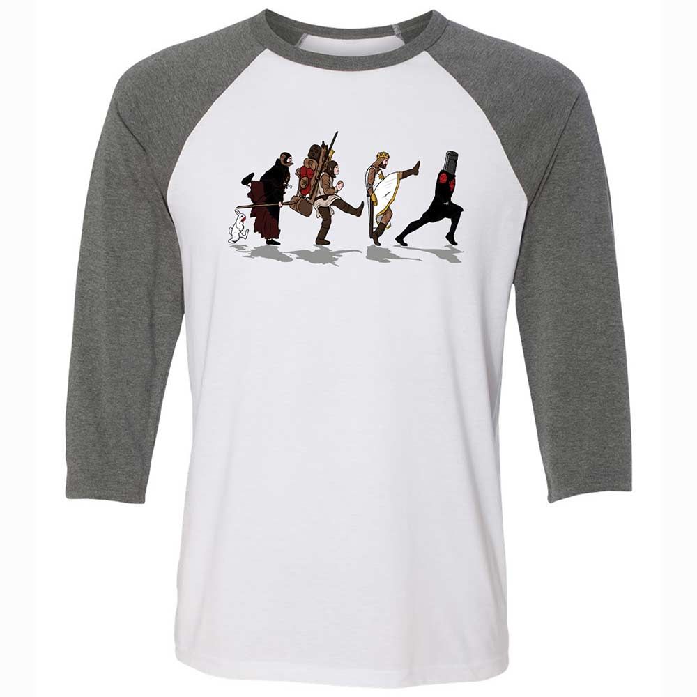 Unisex 3/4 Baseball Tee - C9H6QUA4 - White/Deep Heather - 11