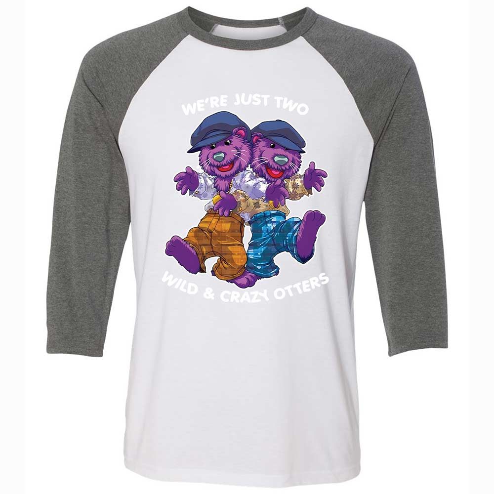Two wild & crazy otters - White/Deep Heather - 11