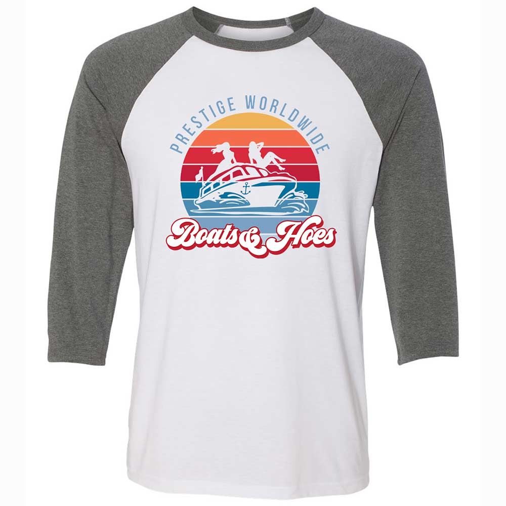 Unisex 3/4 Baseball Tee - M9C4R1F7 - White/Deep Heather - 11