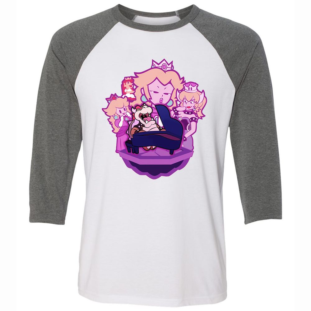 Unisex 3/4 Baseball Tee - URUNYGJ3 - White/Deep Heather - 11