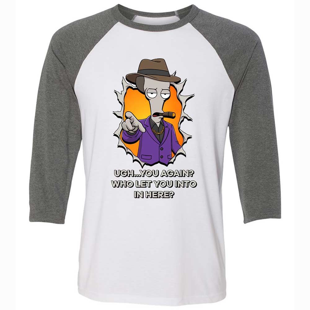 Unisex 3/4 Baseball Tee - QHFPRWLB - White/Deep Heather - 11
