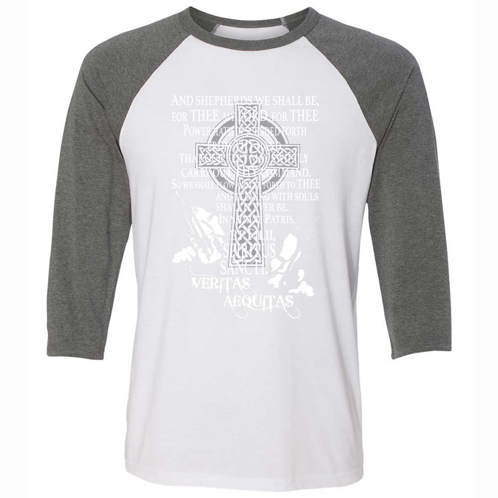 Unisex 3/4 Baseball Tee - TL8V86G1 - White/Deep Heather - 11