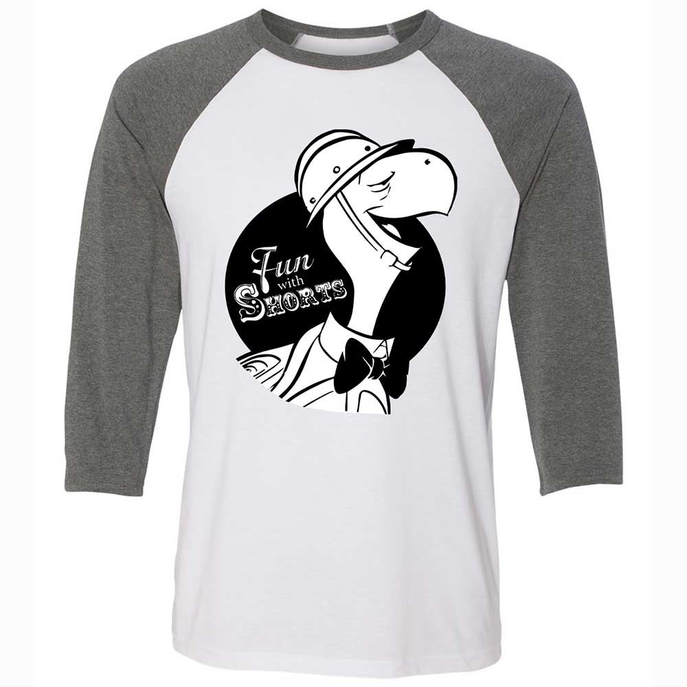 Unisex 3/4 Baseball Tee - EUAPHMNB - White/Deep Heather - 11