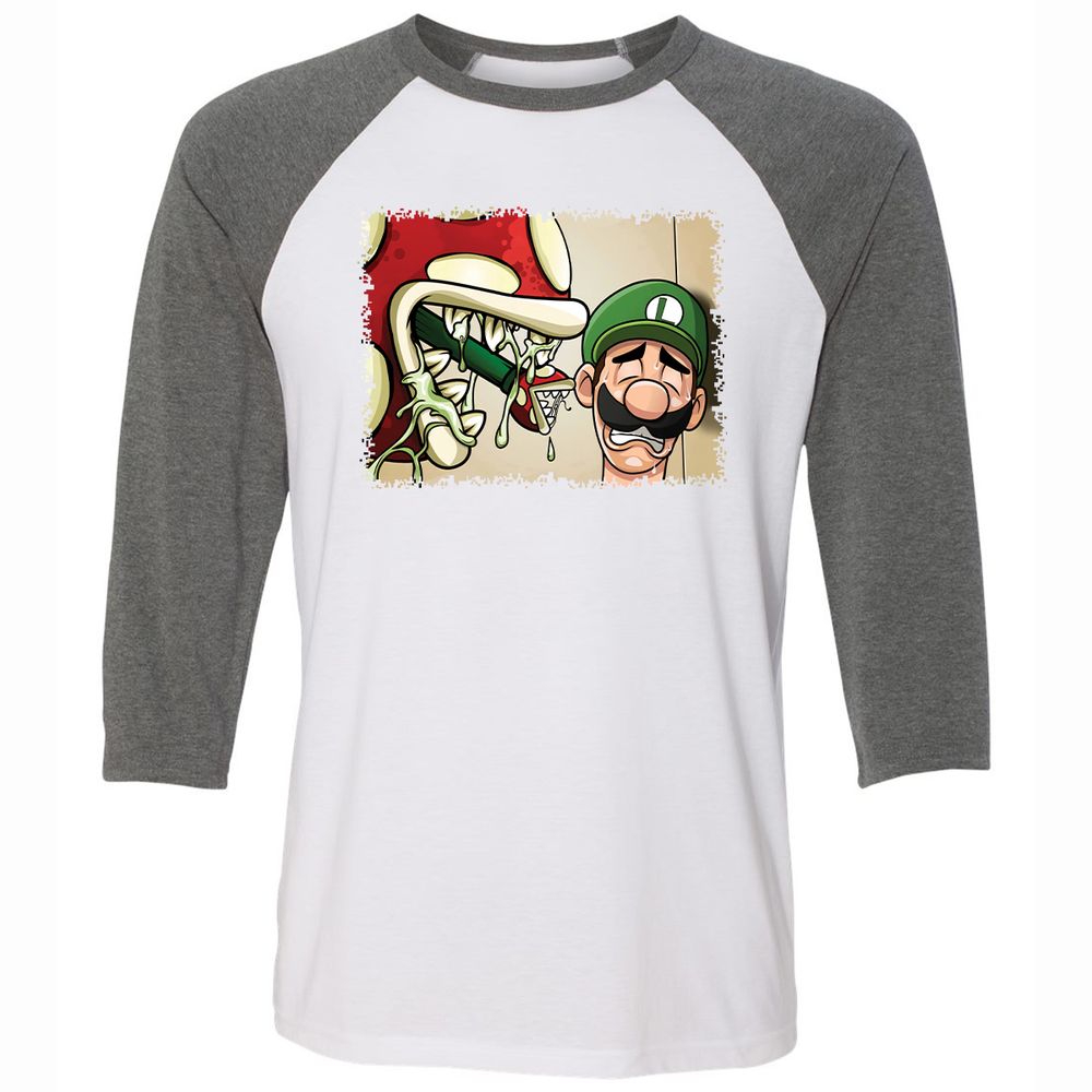 Unisex 3/4 Baseball Tee - NGAELQJF - White/Deep Heather - 11