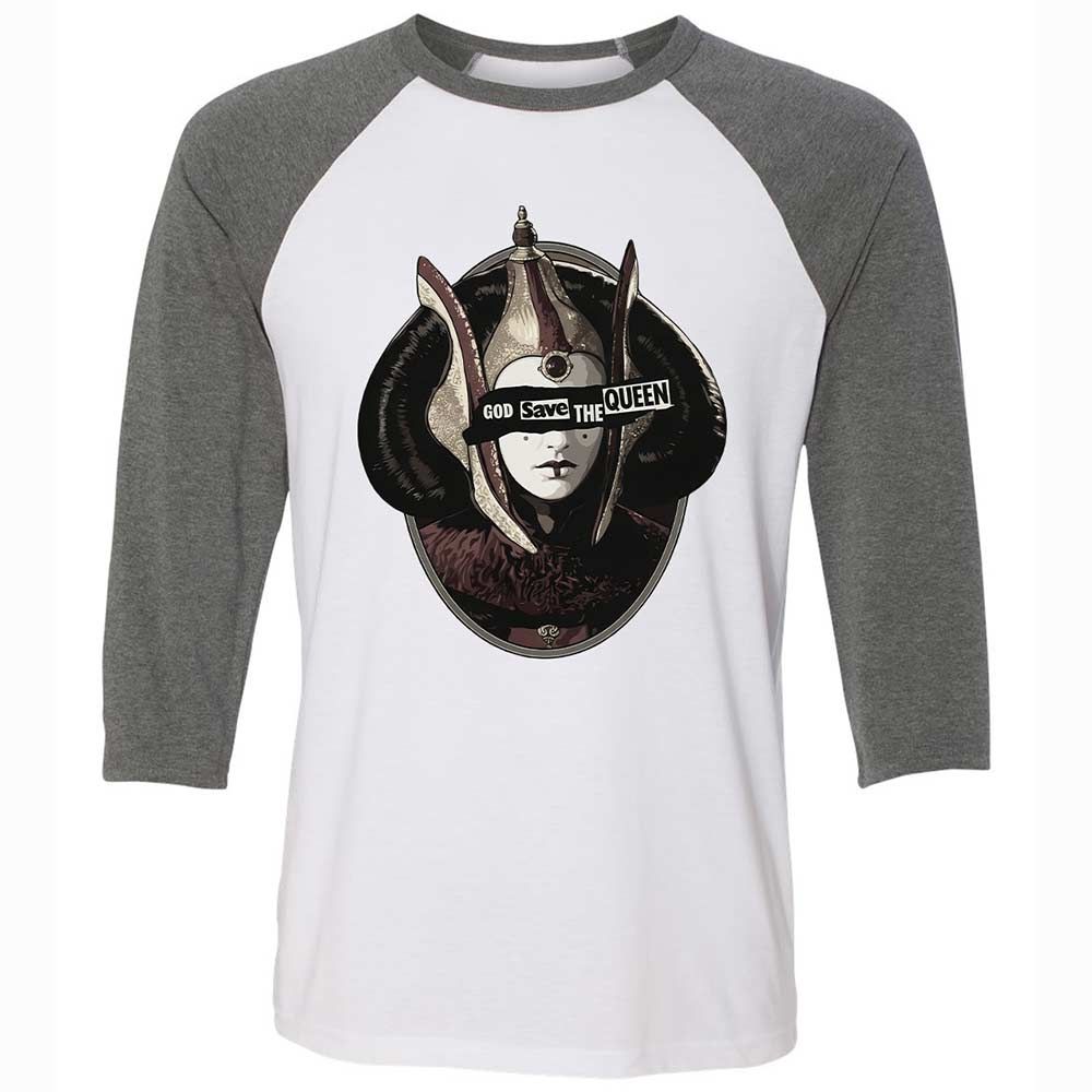 Unisex 3/4 Baseball Tee - 3QXF181K - White/Deep Heather - 11