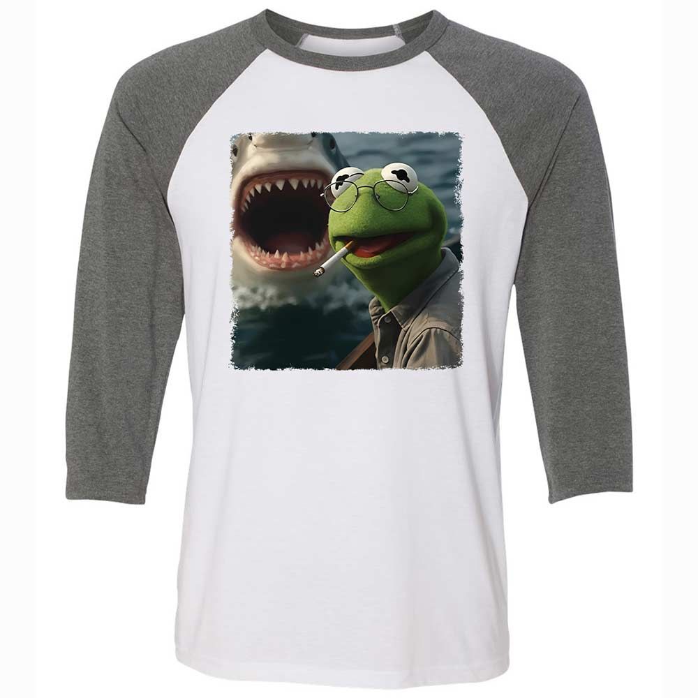 Unisex 3/4 Baseball Tee - 46L221WQ - White/Deep Heather - 11