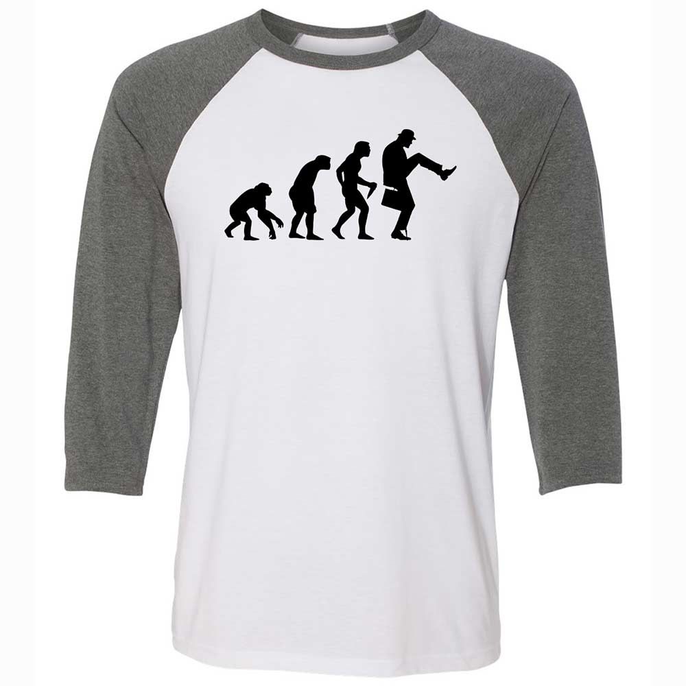 Unisex 3/4 Baseball Tee - QFLBRKZW - White/Deep Heather - 11