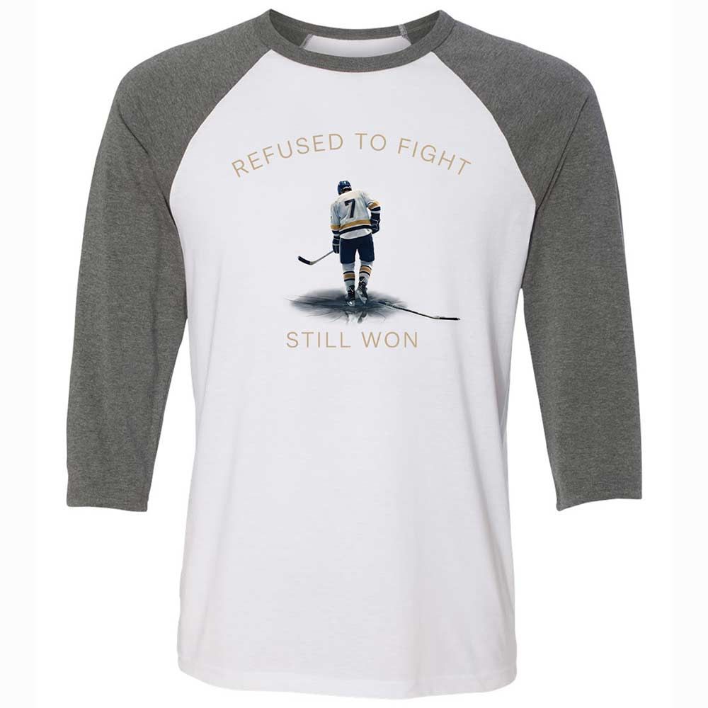 Unisex 3/4 Baseball Tee - SVPWGEXJ - White/Deep Heather - 11