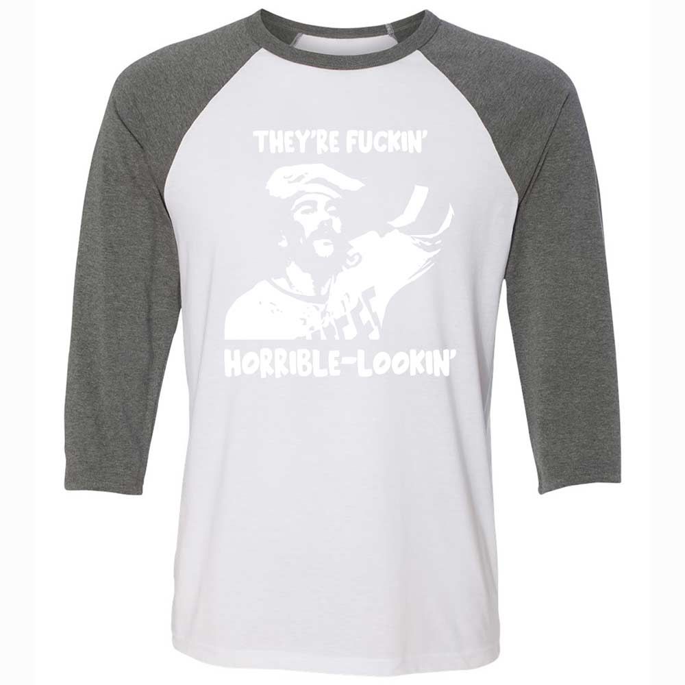 Unisex 3/4 Baseball Tee - DYE3NCBR - White/Deep Heather - 11