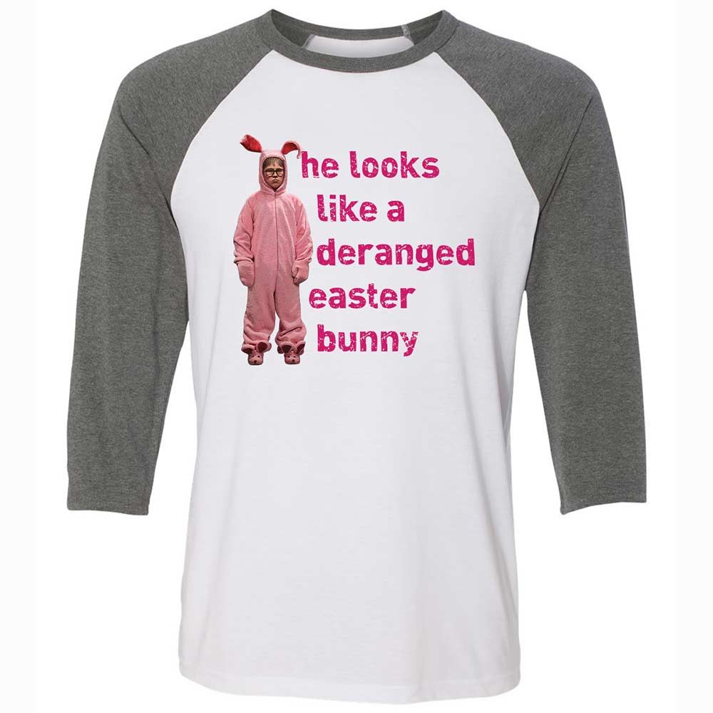 He Looks Like a Deranged Easter Bunny - White/Deep Heather - 11