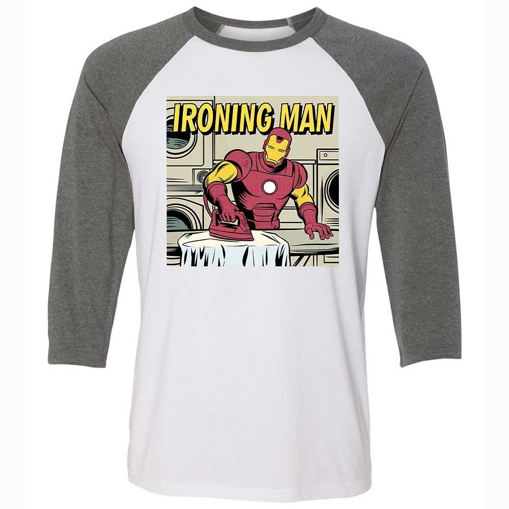 Unisex 3/4 Baseball Tee - ZMKWTRDA - White/Deep Heather - 11