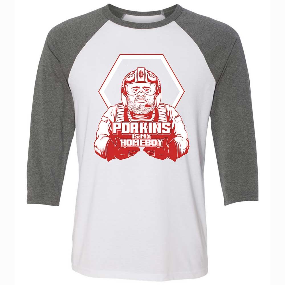 Porkins Is My Homeboy - White/Deep Heather - 11