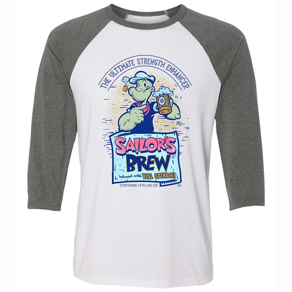 Unisex 3/4 Baseball Tee - 57LC3SJC - White/Deep Heather - 11