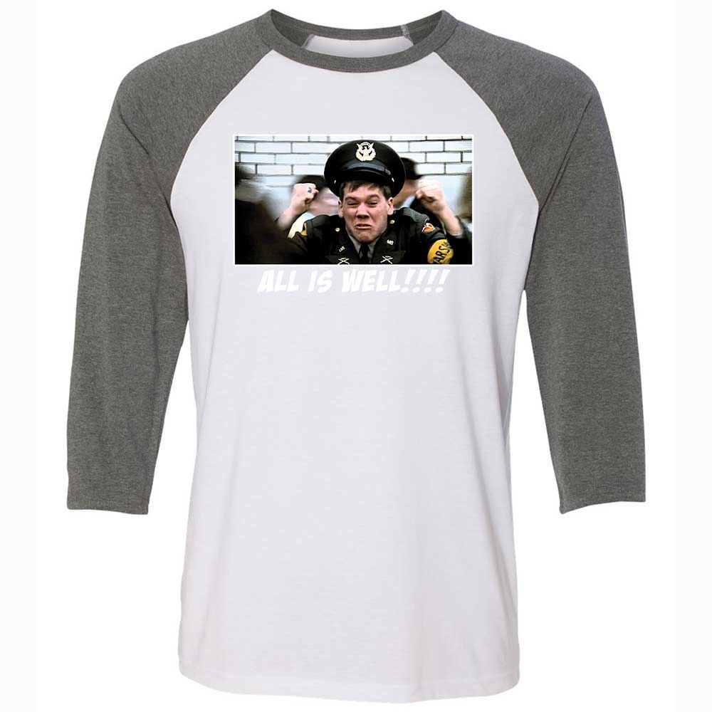 Unisex 3/4 Baseball Tee - ZE9NV7R1 - White/Deep Heather - 11