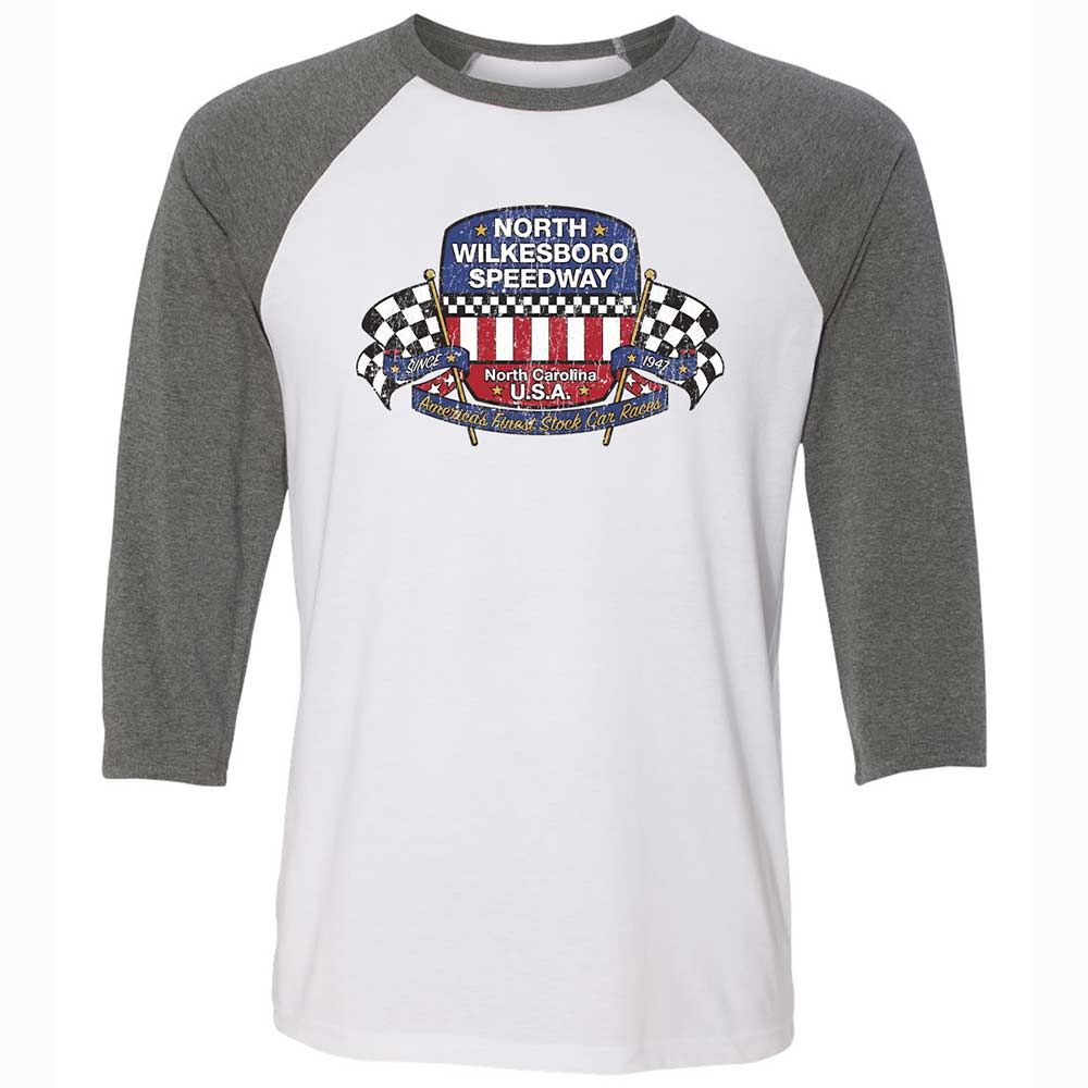 Unisex 3/4 Baseball Tee - 85WRAU1F - White/Deep Heather - 11