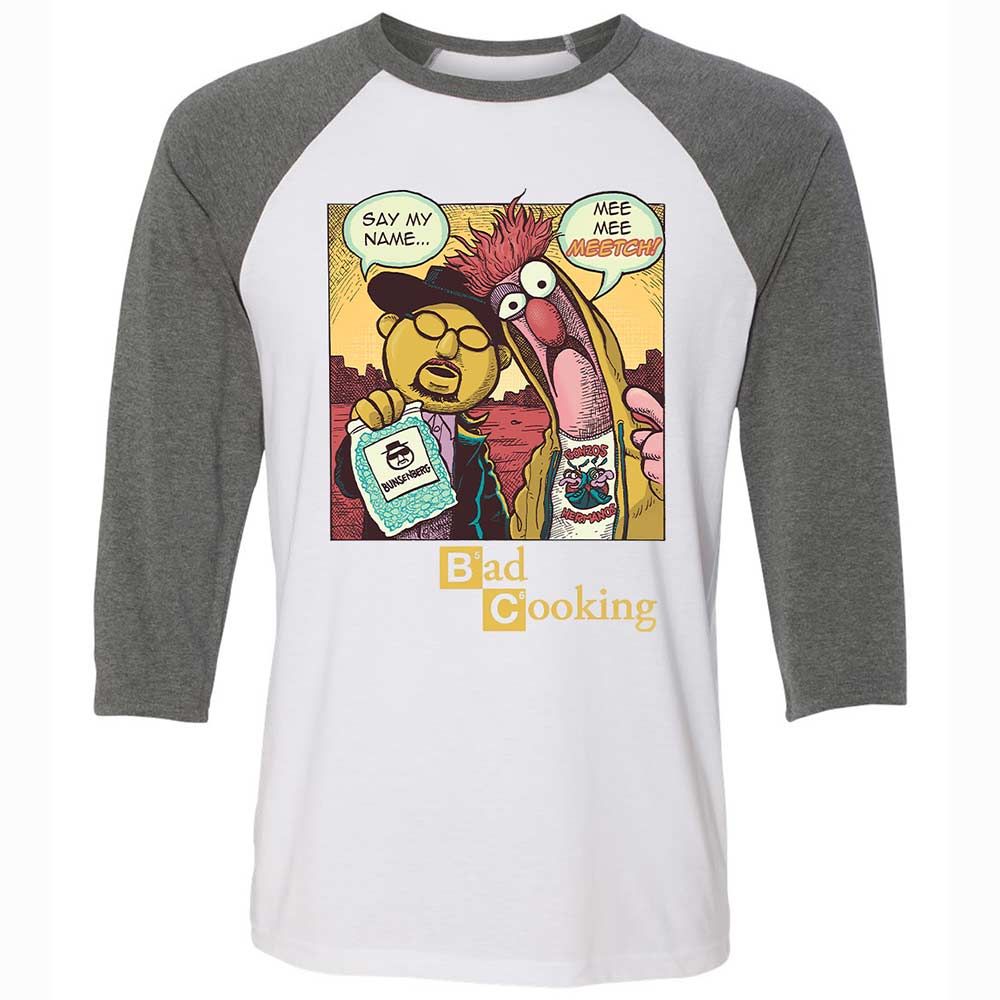 Unisex 3/4 Baseball Tee - EME9XMF1 - White/Deep Heather - 11