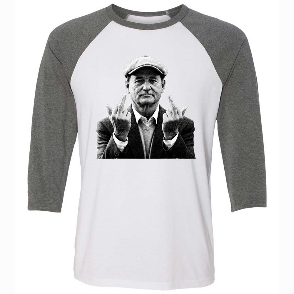 Bill Murray Middle Finger - White/Deep Heather - 11